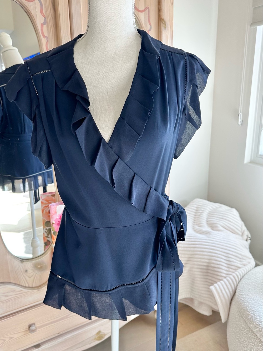 DVF Silk Wrap Top - Picture 2 of 11